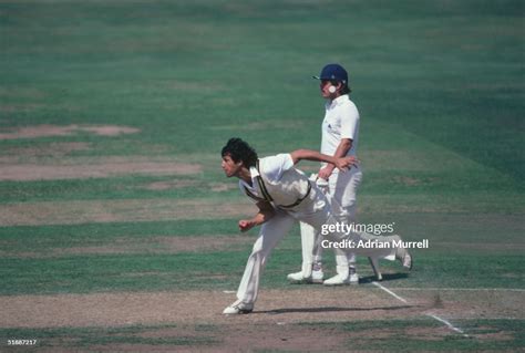 Imran Khan bowling during the Second Test Match between England and ...