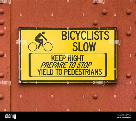 Slow Sign for Bikers at Golden Gate Bridge Stock Photo - Alamy