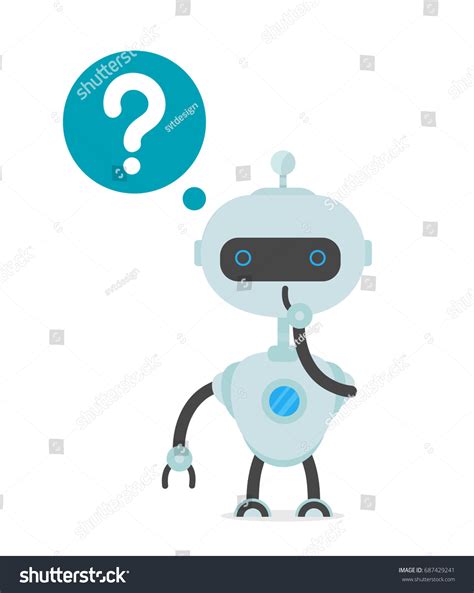 Robot Man Thinking Vector Flat Cartoon Stock Vector (Royalty Free ...