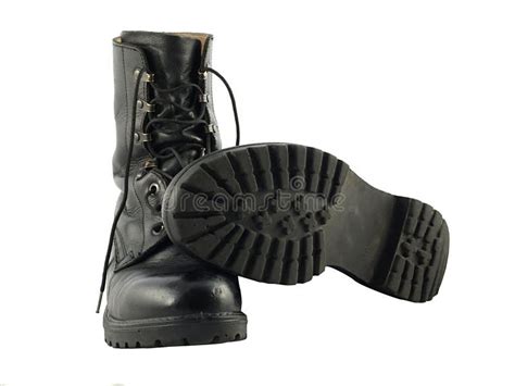 Black British Army Issue Combat Boots Stock Photo - Image of infantry ...