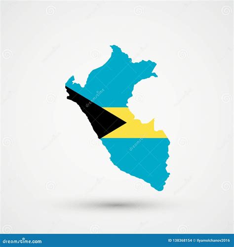 Peru Map in Bahamas Flag Colors, Editable Vector Stock Vector - Illustration of national ...