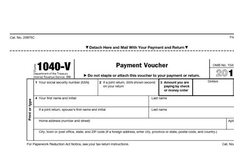 Printable 1040 V Form - Printable Forms Free Online