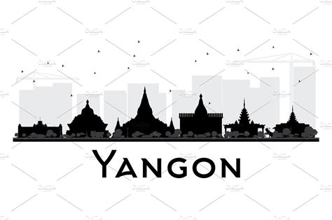 Yangon City skyline | People Illustrations ~ Creative Market