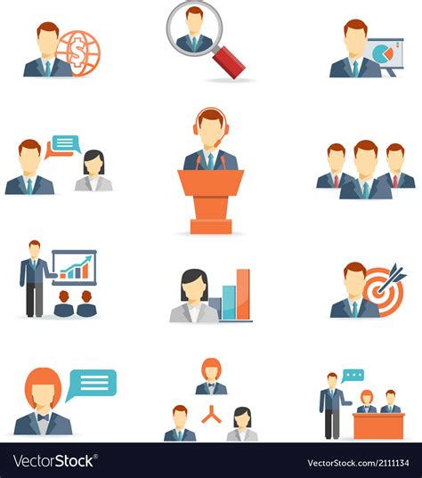 Business people icons Royalty Free Vector Image