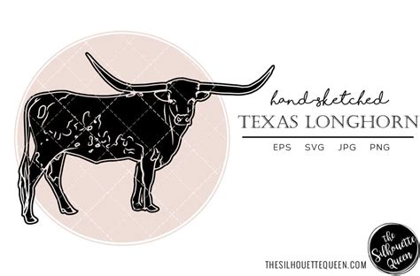 Texas Longhorn Sketch Vector - So Fontsy