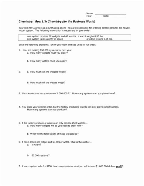 50 Chemistry Conversion Factors Worksheet