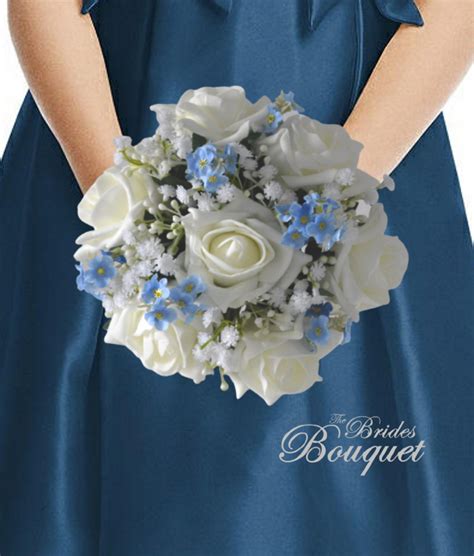 Forget Me Not & Rose Wedding Bouquets - Flower Girl Posies