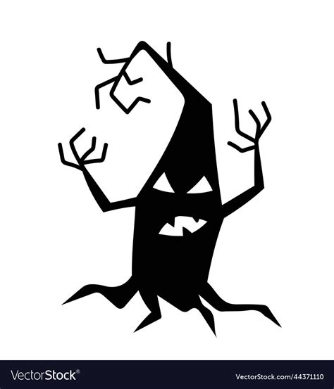 Halloween tree silhouette Royalty Free Vector Image