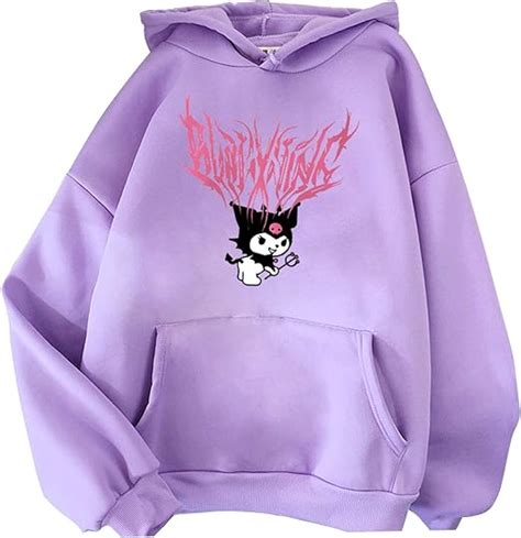 Cute Kuromi Hoodies, Funny Melody and Kuromi Sweatshirt, Girls Fashion Sweater, Purple: Amazon ...