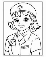 Nurse Coloring Pages  Vector Illustration Premium AI sketch template