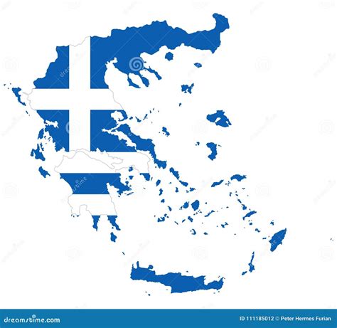 Flag in the Outline of Greece Stock Vector - Illustration of banner, vector: 111185012