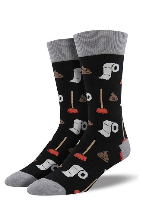 Poop Men's Socks | Funny Potty Humor Toilet Paper Socks - ModSock