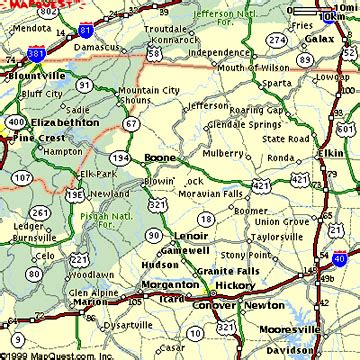 Carolina Mountain Maps and Weather - Cabin Rentals - Boone North Carolina Lodging