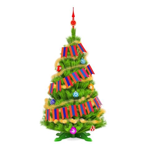 Premium Photo | Christmas tree with armenian xmas pennant flags 3d ...