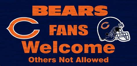 Chicago Bears Wood Sign - Fans Welcome 12"x6" - Detroit Game Gear