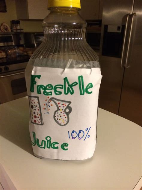 My son's freckle juice project for 1st grade Water, food coloring and ...