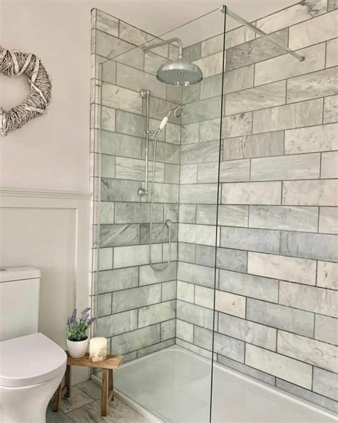 Gray Subway Tile Walk-In Shower - Soul & Lane