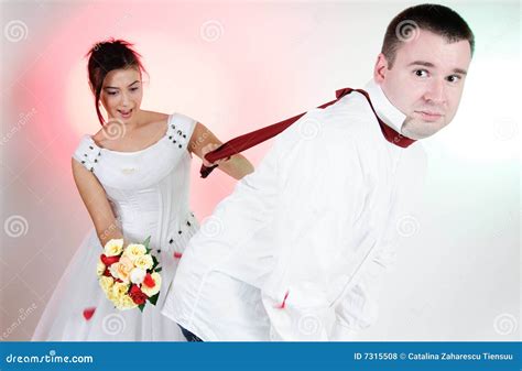 Bride And Groom Funny Faces Stock Photo - Image of blue, light: 7315508