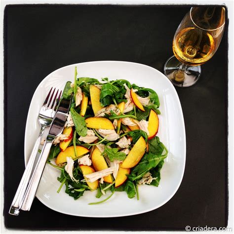 Summer sherry pairing – smoked chicken and peach salad with Amontillado ...