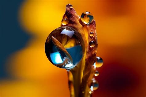 Premium AI Image | A water droplet is reflected in a water droplet.