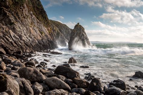 Sea Stack on the beach at Stackpole, Wales, United Kingdom