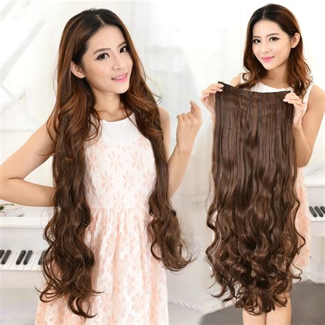 100CM/75CM/60CM/45CM Long clips in one piece hair extension amazing curl synthetic hair for full ...