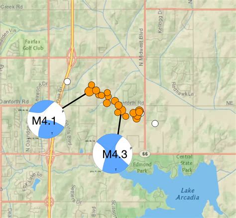 Oklahoma City shaken by moderate earthquakes, presumed anthropogenic