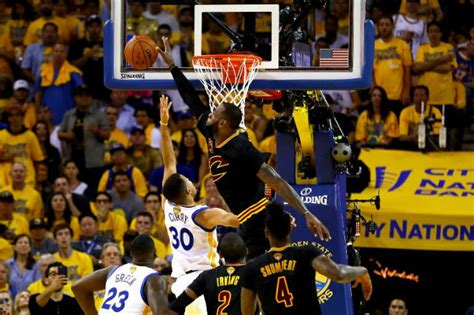 WATCH: LeBron James rejects Curry, Iguodala in Game 7 win