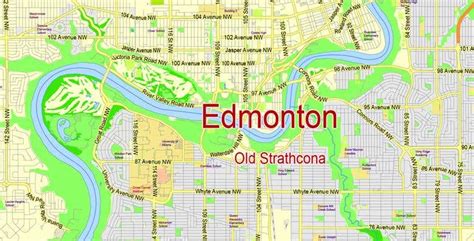 Printable Vector Map Edmonton, Street Map editablу | Freelancer