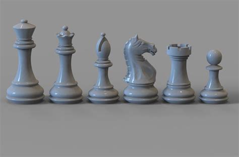 Chess set pieces 3D model 3D printable | CGTrader