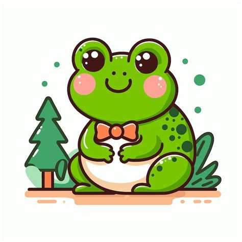 Premium Vector | Fat frog cartoon kid illustration book story sticker