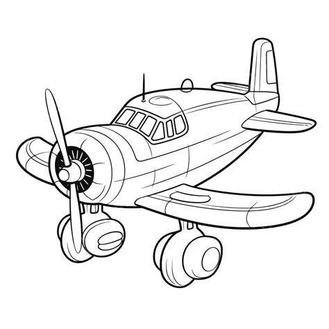 Drawing A Airplane Coloring Page Outline Sketch Vector, Airplane ...