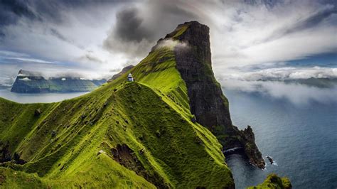 Kallur lighthouse on Kalsoy Island, Faroe Islands