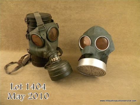 Lot of two German WWII era gas masks, one military, one civilian or air ...