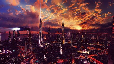 Download Cloud Skyscraper Building Futuristic Cityscape Sci Fi City Sci Fi City Futuristic City ...