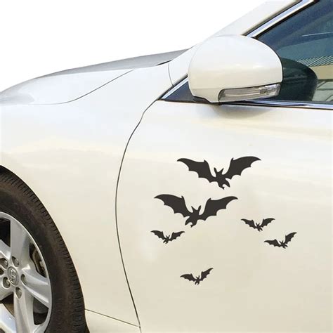 Halloween Scary Car Stickers Bats Crowd Funny Wall Paper Car Cover DIY ...