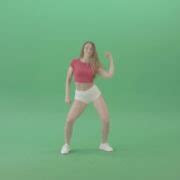 Energy Girl dancing Twerk and Hip Hop Dance isolated on Green Screen - 4K Video Footage - Green ...