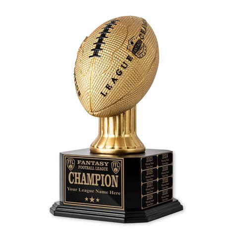 15" Perpetual Fantasy Football Trophy - Gold Football - TrophySmack