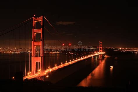 Beautiful View of Golden Gate Bridge at Night with Light Trails, San ...