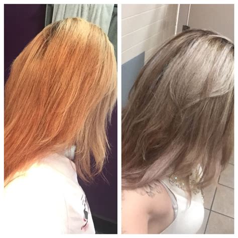 Wella T18 toner. Before and after. | Wella hair toner, Toner for orange ...