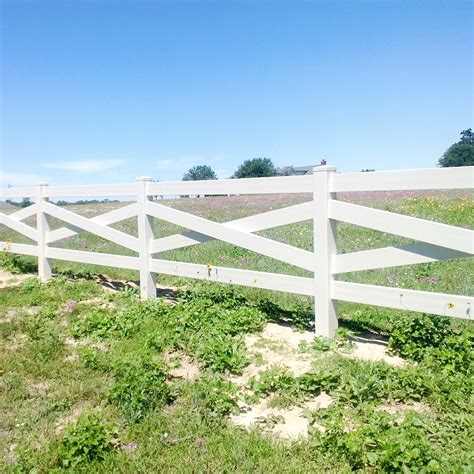 Durables Crossbuck Vinyl Ranch Rail Horse Fence with 7' Posts (White ...