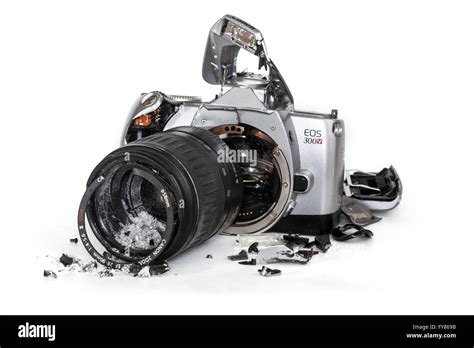 Smashed, broken Camera Stock Photo - Alamy