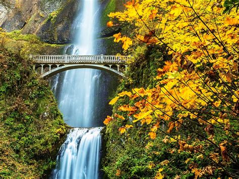 1920x1080px, 1080P Descarga gratis | Multnomah falls, oregon, otoño ...