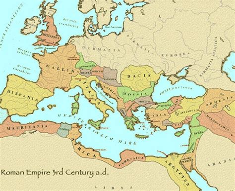 a map of the roman empire and century ad, with all its major cities labeled