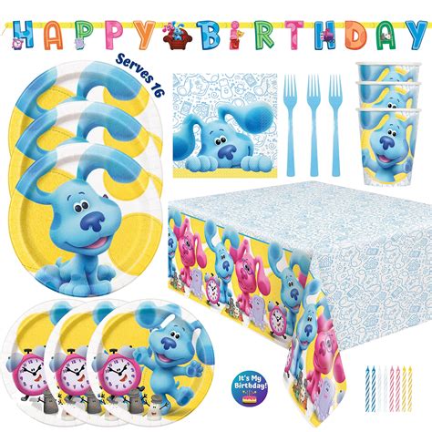 Buy Blues Clues Party Supplies & Birthday Decorations - 86PC Blue's Clues Party Set Serves 16 ...