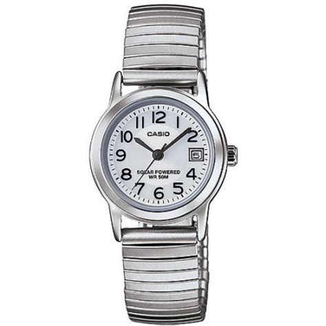 Casio Women's Solar-Powered Easy Reader Watch, Silver