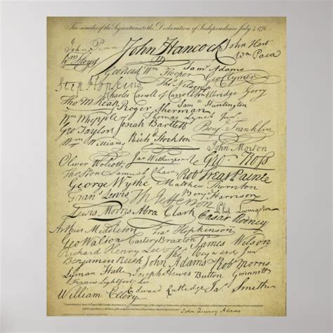 Signers of the Declaration of Independence Print | Zazzle