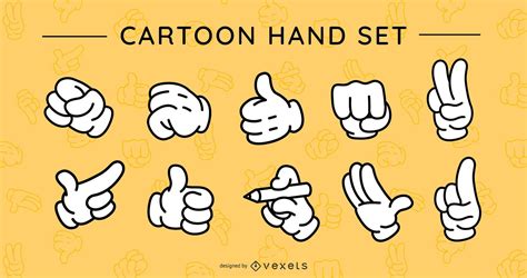 Cartoon Hands Design Set Vector Download