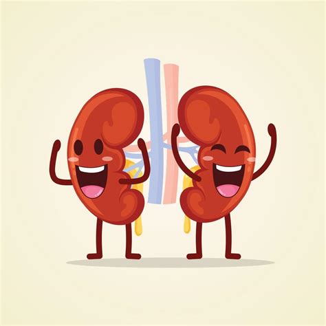 Cute Kidneys character cartoon human internal organ 2494642 Vector Art ...