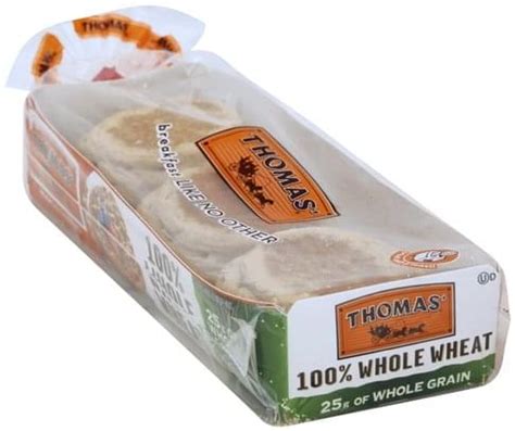 Thomas 100% Whole Wheat English Muffins - 6 ea, Nutrition Information | Innit